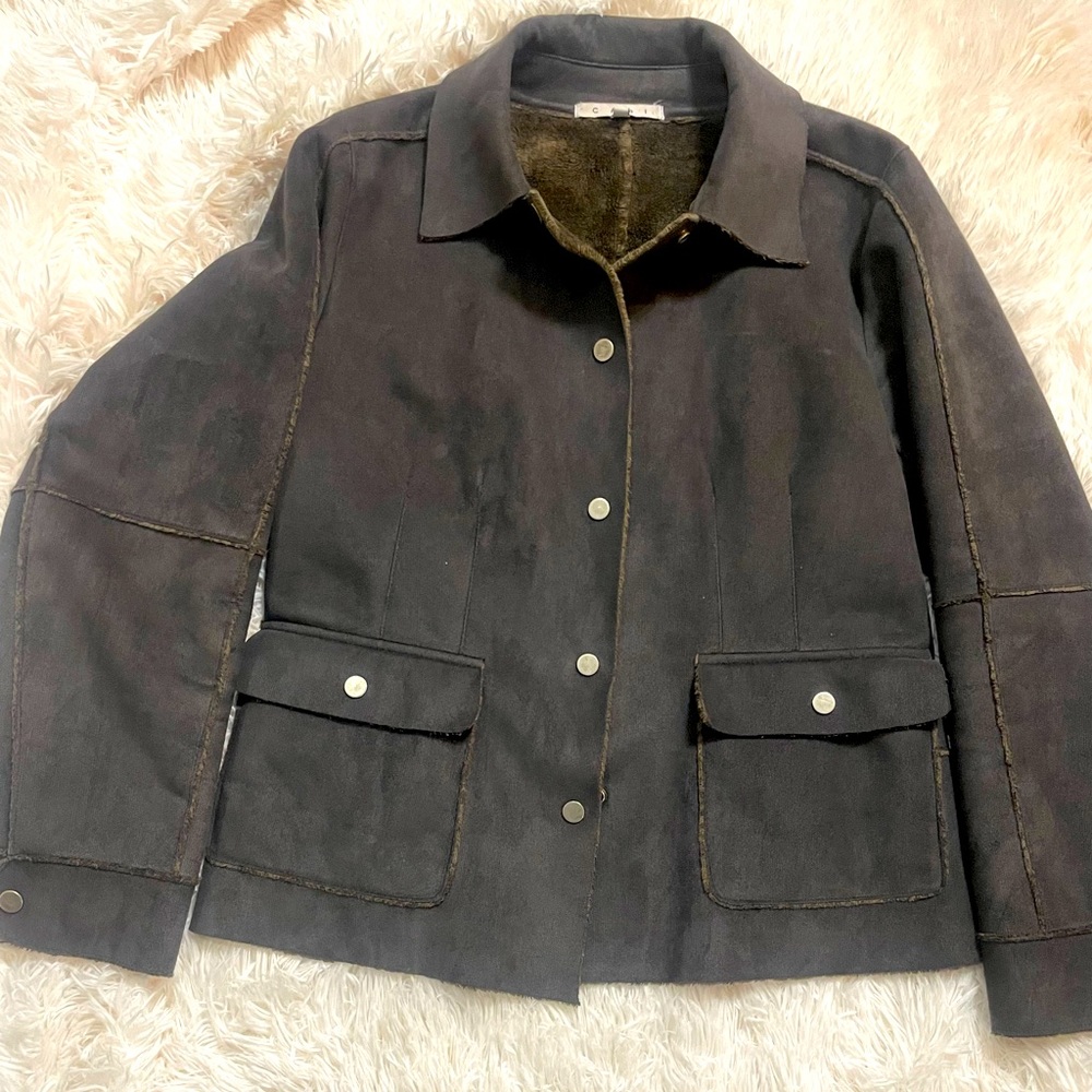 Cabi soft fleece button up coat.